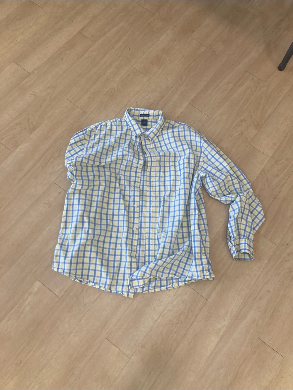 Falls Creek Blue and Yellow Check Button-Down Shirtlarge